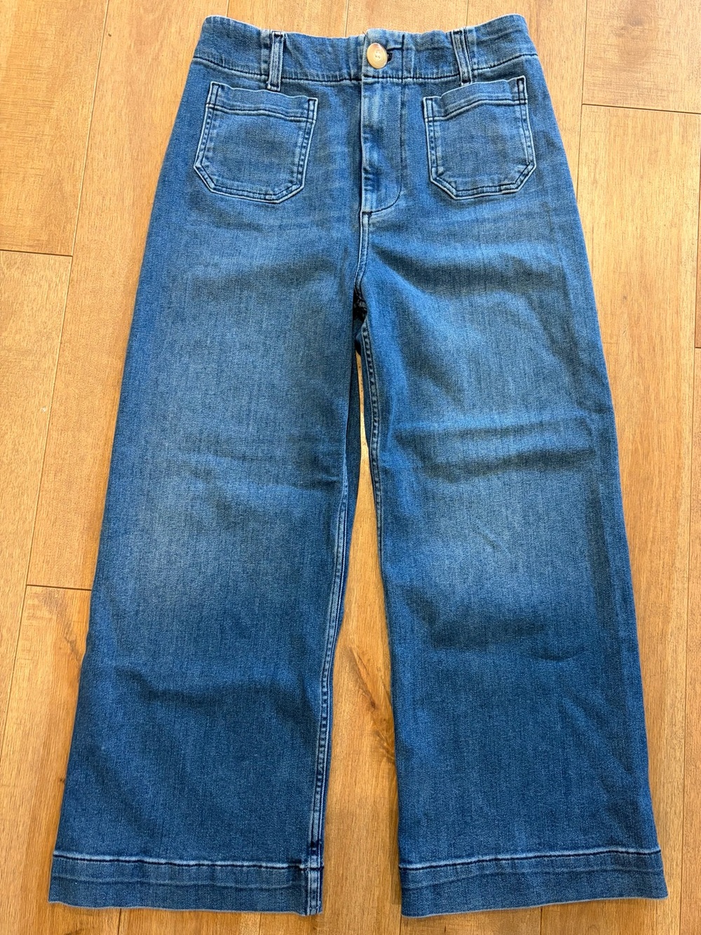 Anthropologie Colette high rise cropped relaxed wide-leg denim jeans